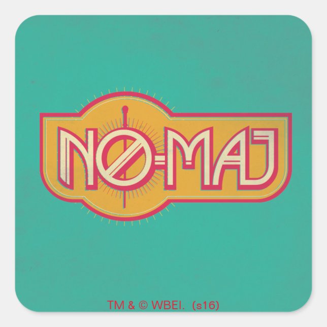 Red & Yellow NO-MAJ™ Badge Square Sticker (Front)