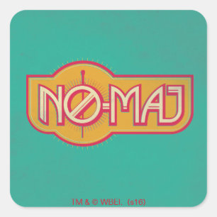 Red & Yellow NO-MAJ™ Badge Square Sticker