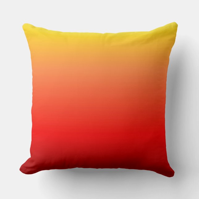 Red Yellow Ombre Throw Pillow (Front)