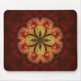 Red Yellow Orange Tan Fractal  Mouse Mat