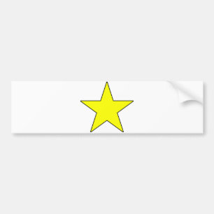 Red Yellow Orange White Five Point Star Pentagram Bumper Sticker