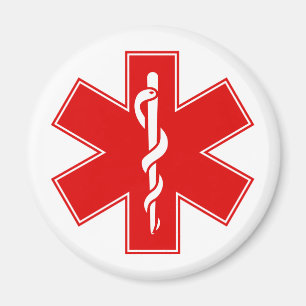 Red Yellow Orange White Nurse EMS Star of Life Magnet