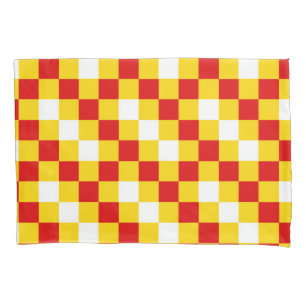 Red Yellow Pink Checkered Pattern Design  Pillowcase