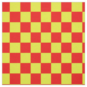 Red Yellow Plaid Check Pattern Design Fabric