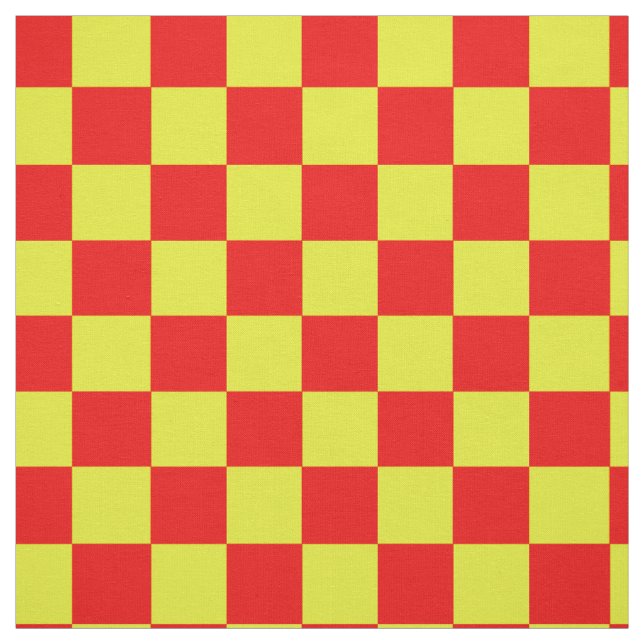 Red Yellow Plaid Check Pattern Design Fabric (Swatch)