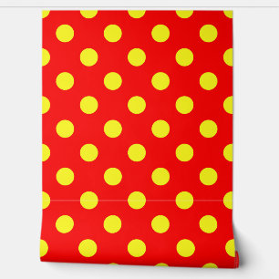 Red Yellow Polka Dots Design Wallpaper