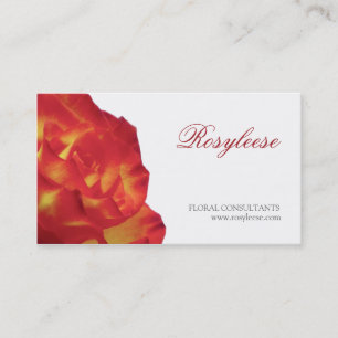 Red & Yellow Rose - Florist / Floral Consultant Business Card