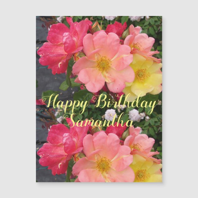 Red Yellow Rose Flower Floral Birthday Roses (Front)