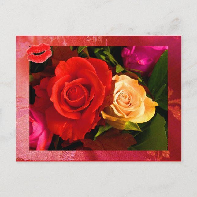 Red Yellow Rose II Postcard (Front)