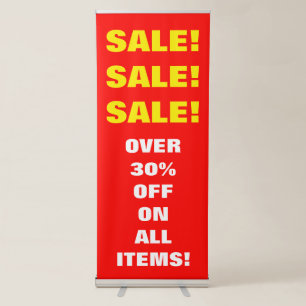 Red & Yellow "SALE! SALE! SALE!" Vertical Banner