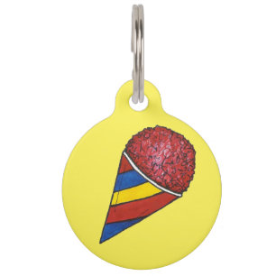 Red Yellow Snow Sno Cone Snocone Dog Pet Tag