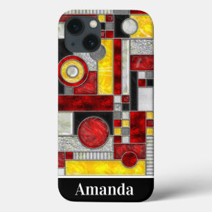 Red Yellow Stained Glass iPhone 13 Case