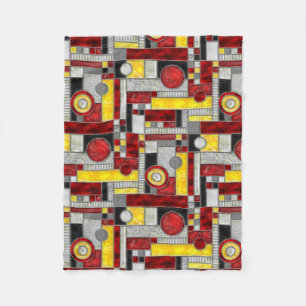 Red Yellow Stained Glass Fleece Blanket