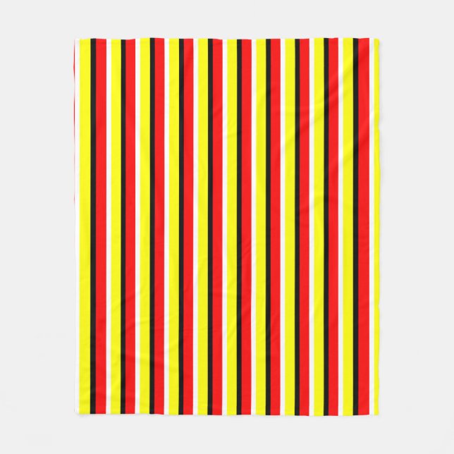 Red Yellow Stripes Pattern Design Fleece Blanket (Front)