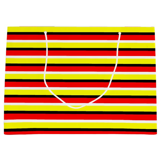 Red Yellow Stripes Pattern Design Large Gift Bag (Front)