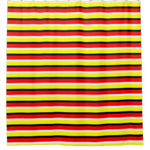 Red Yellow Stripes Pattern Design Shower Curtain
