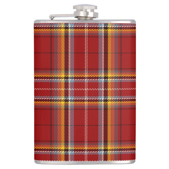 Red & Yellow Tartan Flask (Front)