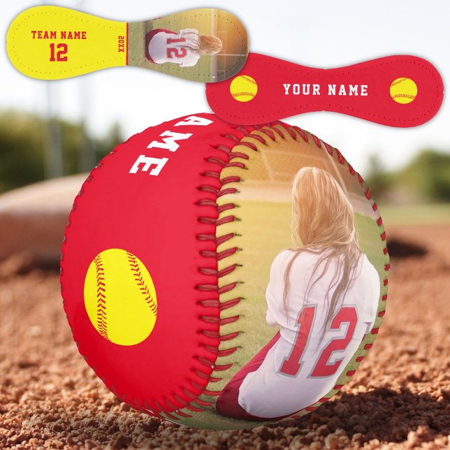 Red Yellow Team Name & Player Name Number Photo Softball (Creator Uploaded)