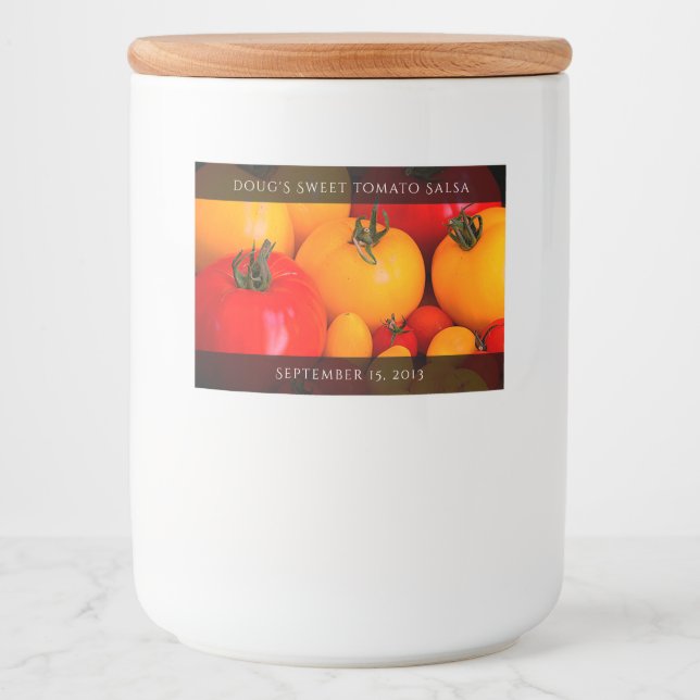 Red Yellow Tomatoes Food Art Vegetables Food Label (Front)