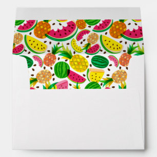 Red & Yellow Tropical Fruit Pattern Envelope