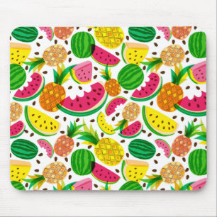 Red & Yellow Tropical Fruit Pattern Mouse Mat