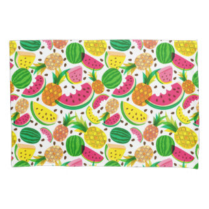 Red & Yellow Tropical Fruit Pattern Pillowcase
