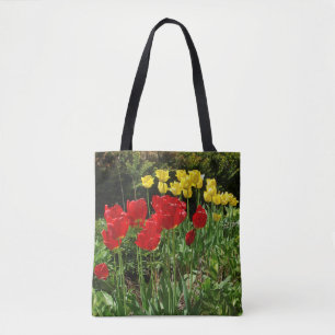 Red & Yellow Tulips all over tote bag