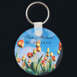 Red Yellow Tulips Floral Wedding Favours Keychain<br><div class="desc">Colourful flowers of the spring season. A nice keychain as thank you gift for your guests. Personalise the wording to fit any special occasion. Whether it's a wedding, bridal shower or engagement party, this keychain is a cute gift and keepsake for your guests. Or customise it to be your save...</div>
