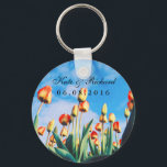 Red Yellow Tulips Floral Wedding Favours Keychain<br><div class="desc">Colourful flowers of the spring season. A nice keychain as thank you gift for your guests. Personalise the wording to fit any special occasion. Whether it's a wedding, bridal shower or engagement party, this keychain is a cute gift and keepsake for your guests. Or customise it to be your save...</div>
