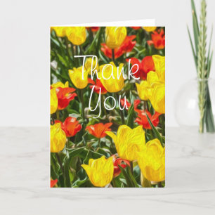Red & Yellow Tulips Thank You Card