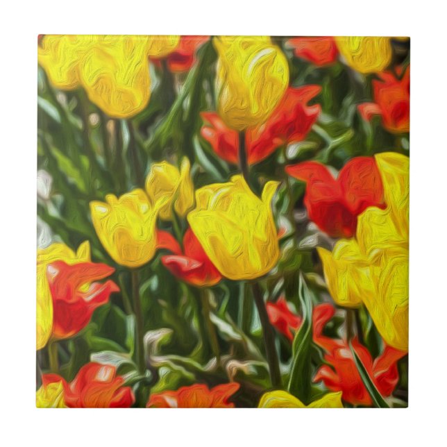 Red & Yellow Tulips Tile (Front)
