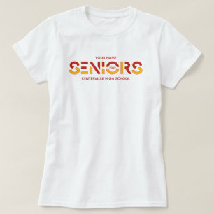 Red & Yellow Two-Colour Seniors Sliced Letters T-Shirt