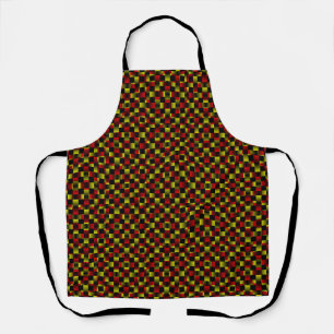 Red Yellow Weave Pattern Apron