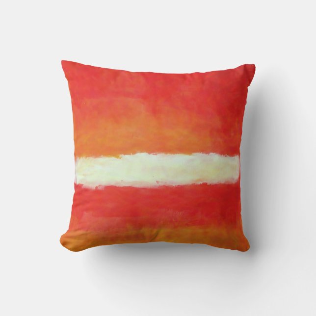 Red Yellow White Colourful Abstract Painting Cushion (Front)
