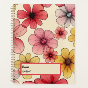 Red Yellow Wild Flowers Planner