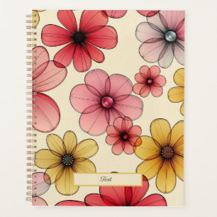 Red Yellow Wild Flowers Planner