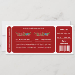 Red Yes Day Christmas Gift Voucher