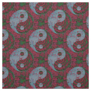 Red Yin Yang Pattern Fabric