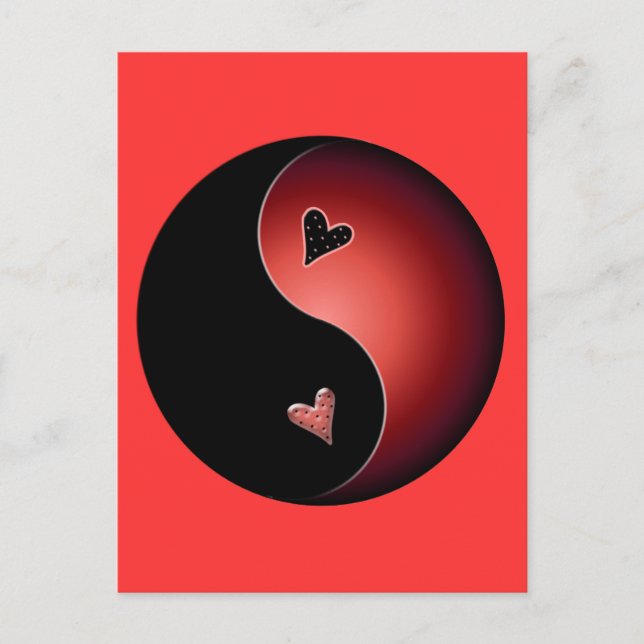 red yin yang postcard (Front)