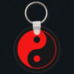 Red Yin Yang Symbol Keychain<br><div class="desc">Red and black yin yang symbol keychain.</div>