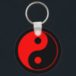 Red Yin Yang Symbol Keychain<br><div class="desc">Red and black yin yang symbol keychain.</div>