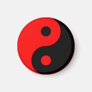 Red Yin Yang Symbol Magnet