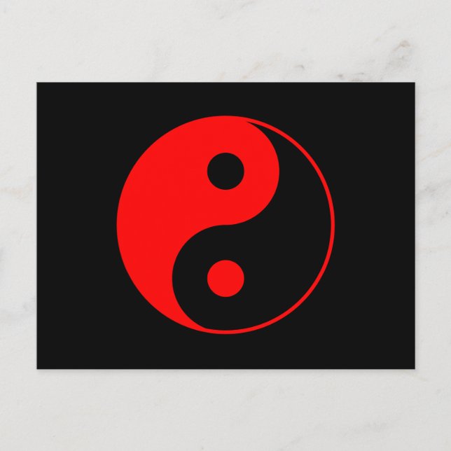 Red Yin Yang Symbol Postcard (Front)
