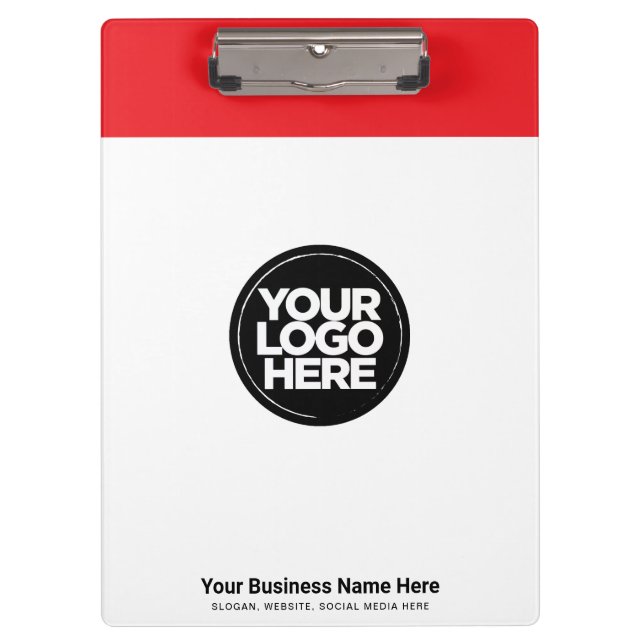 Red Your Business Logo, slogan, website Clipboard (Front)