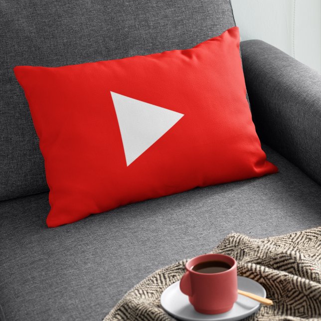Red YouTube Play Button Decorative Cushion (Creator Uploaded)