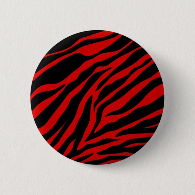 red zebra 6 cm round badge (Front)