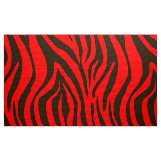 Red zebra animal print pattern fabric Zazzle.co.uk