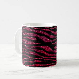 Red Zebra, Glitter Zebra, Zebra Print, Stripes Coffee Mug