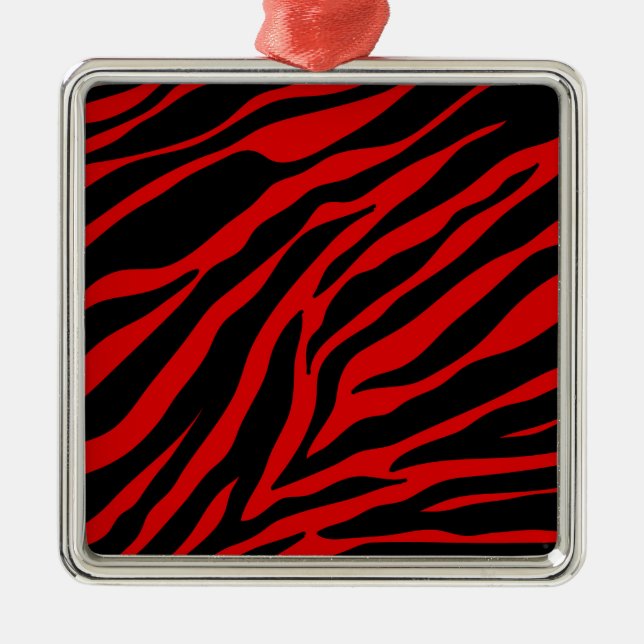 red zebra metal tree decoration (Front)