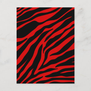 red zebra postcard